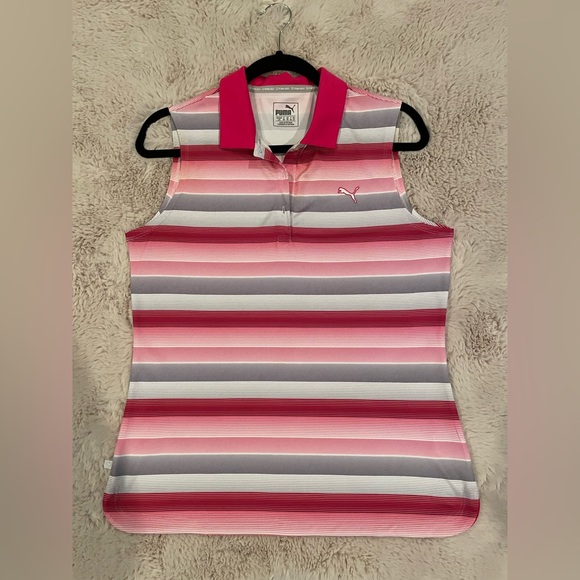 Puma Tops - Puma Sleeveless Striped Golf Top